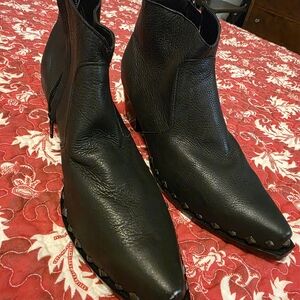 Elegant Black Leather Ankle Booties